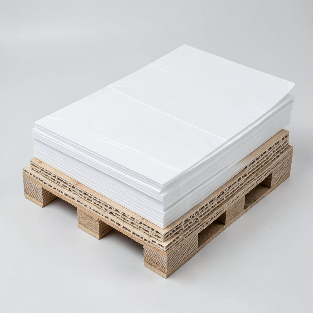 Slip sheets y separadores de cartón con una carga apilada