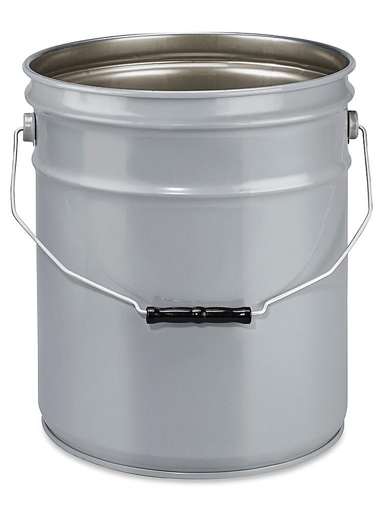 Galvanized metal pails with lids and bail handles